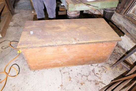 Nice Antique Blanket Chest Reddish Paint