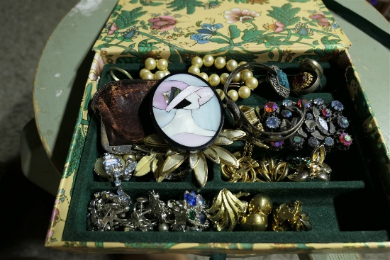 2 Jewelry Boxes filled w/Vintage Costume Jewelry