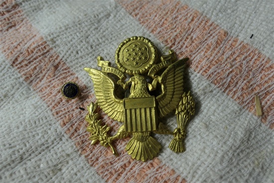 WWII Eagle Hat device and pin