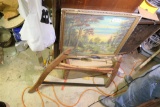 Buck saw, suitcase, painting lot