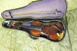 Antique Violin w/Carved Headstock