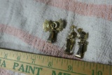 Antique gold filled pin, earrings set.
