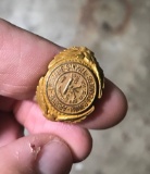 Heavy 14k Gold WWI Machine Gunner Campaign Ring