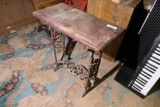 Antique Table w/Cast Iron base