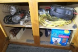 Contents of Cupboard - Wire, lights etc