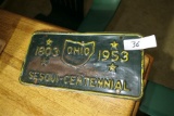 Ohio Sesqui-Centennial 1953 License Plate Rare