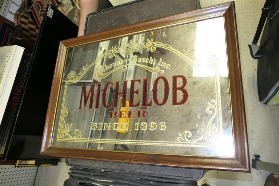 Vintage Michelob Beer Mirror Bar Sign