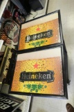 2 Heineken Mirror Bar Signs