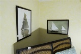 2 newer framed sailing photographs