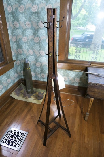 Antique Oak hat or coat rack