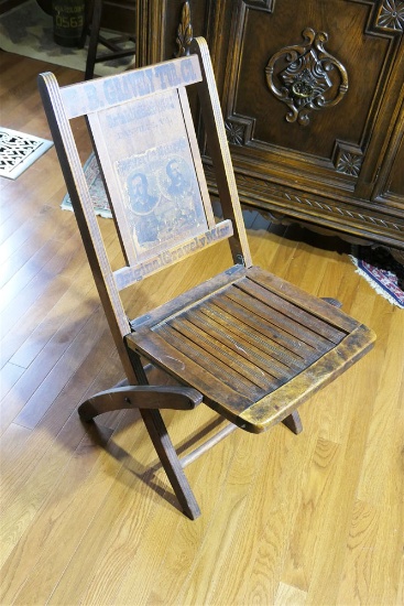 Rare Gravely Folding Chair Tobacco Advertising