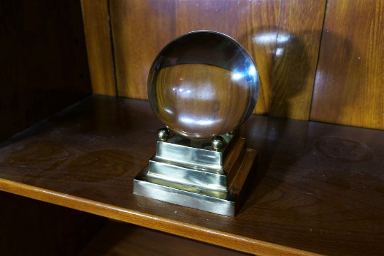 Glass and brass crystal ball