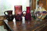 4 pieces vintage glass inc. blown