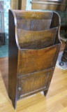 Antique Oak Magazine Rack Cabinet