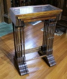 Set of nesting glass topped tables