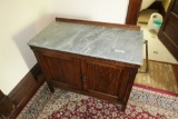 Antique Oak and Marble Wash Stand
