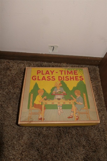 Play Time Glass Dishes 1920s In Box