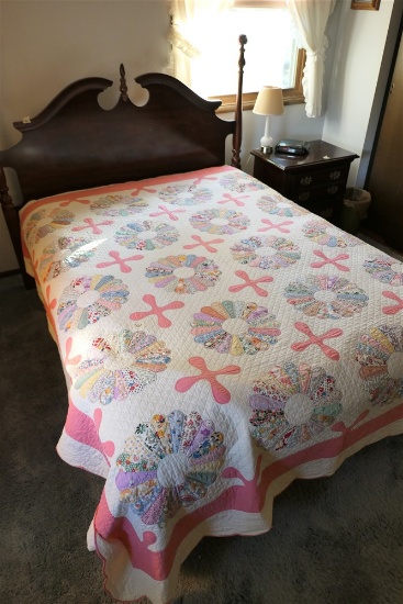 Large Nice Antique Hand Stitched Quilt