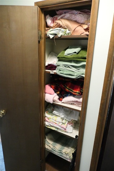 Closet Full of linens, blanket, towels etc