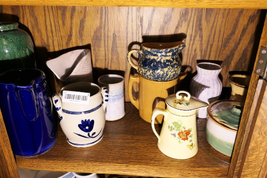 Shelf Lot Ceramic Wares, Vases