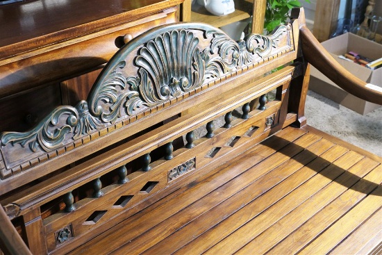 High Quality Arhaus Bench w/Carvings