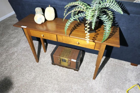 Wooden Couch Table w/Items on top