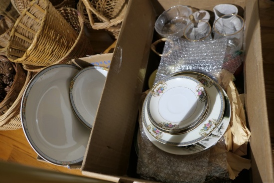 2 Boxes assorted china