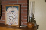 Old Clock and Oil Lamp