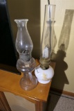 2 Antique Oil Lamps Inc. Aladdin