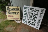 Three Vintage Quaker Supply Signs