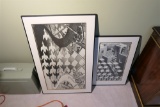 2 MC Escher prints in frame