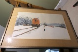 Limited Edition Train in Winter Print in Frame