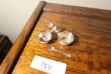 Sterling silver salts and spoons set