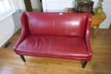Vintage Leather Wing Back Chair or bench