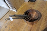 Set of Cast Iron, Copper Cookware Pots