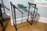 Metal wine rack and trash can