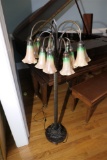 Unusual Flower Form Floor Lamp Colorful shades