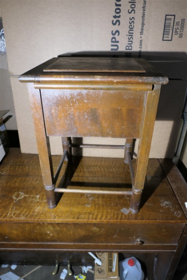 Antique wooden, Enamel Privy Toilet