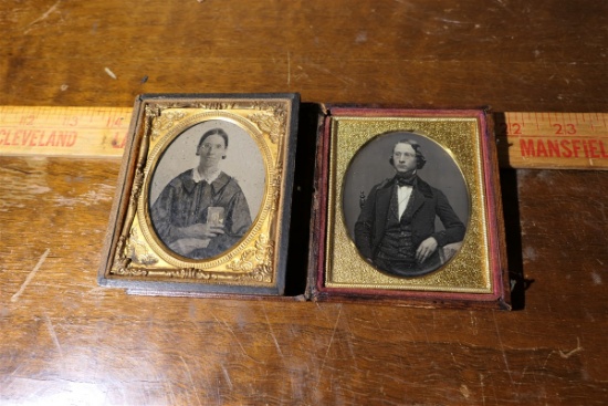 Tintype, Daguerreotype Sitters w/Glasses