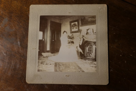 Unusual Antique Photo Lady in Parlor