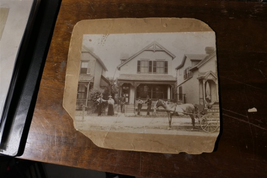 Antique Photo of Home w/Black Man helper