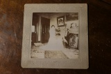 Unusual Antique Photo Lady in Parlor