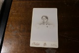 Cabinet Card Photo Women w/Photo Pin
