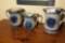 Group Lot of Blue and White Decorated Jugs