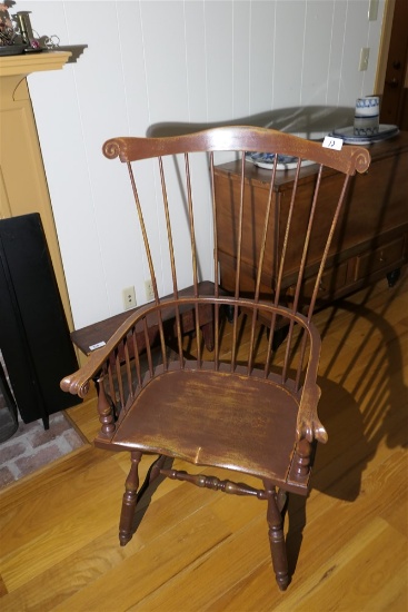 Antique Comb Back Windsor Chair Nicely Decorated