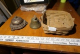 Antique bells, longaberger basket