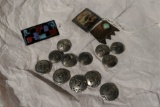 Group lot tribal, artist made buttons, jewelry etc