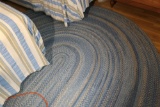 Newer Oval Hooked Rug 10' across Blue