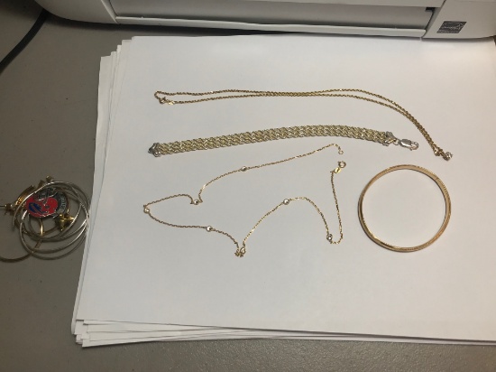 Lot of 14k gold and Sterling Silver Jewelry
