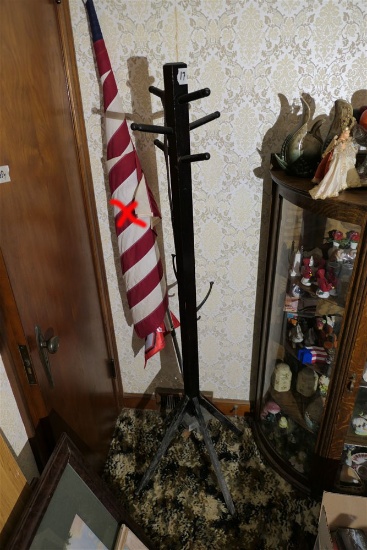 Antique Wooden Coat or Hat Rack (flag not included)